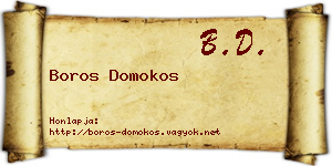 Boros Domokos névjegykártya